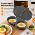 Huevera doble antiadherente para microondas, práctica y rápida